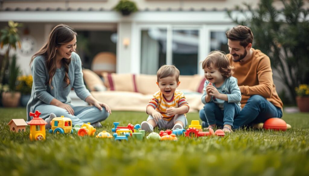 Eltern und Kinder beim Spielen Eltern und Kinder beim Spielen